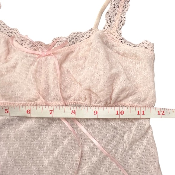EBERJEY Pale Pink Pajama Tank Top Sheer Small - Medium Ribbon Bow Snowflake - Picture 8 of 12